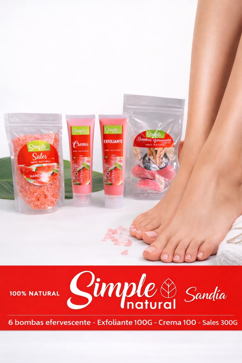 KIT PEDICURE SANDIA SAMPLE NATURAL PEQUEÑO