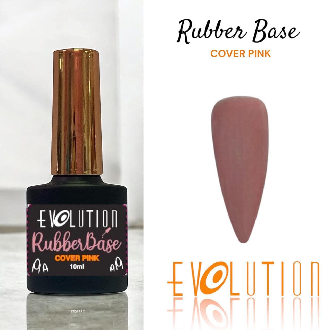 RUBBER BASE COVER PINK 10ML EVOLUTION