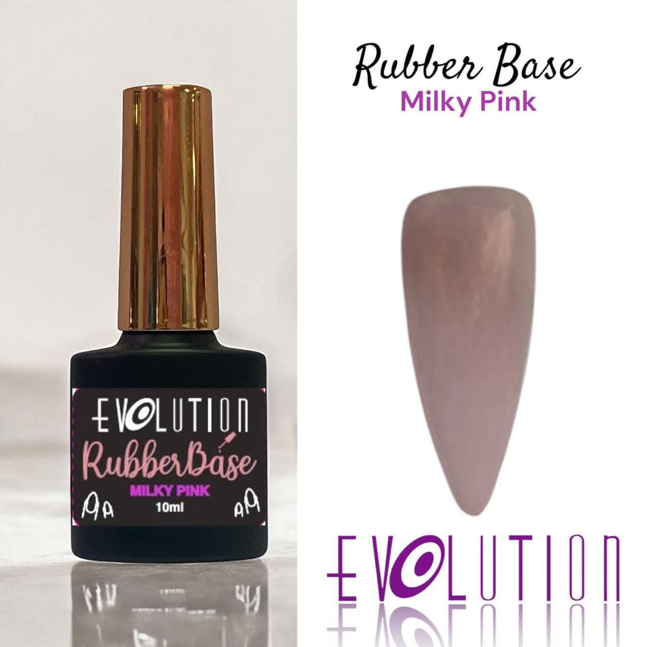 RUBBER BASE MILKY PINK 10ML EVOLUTION