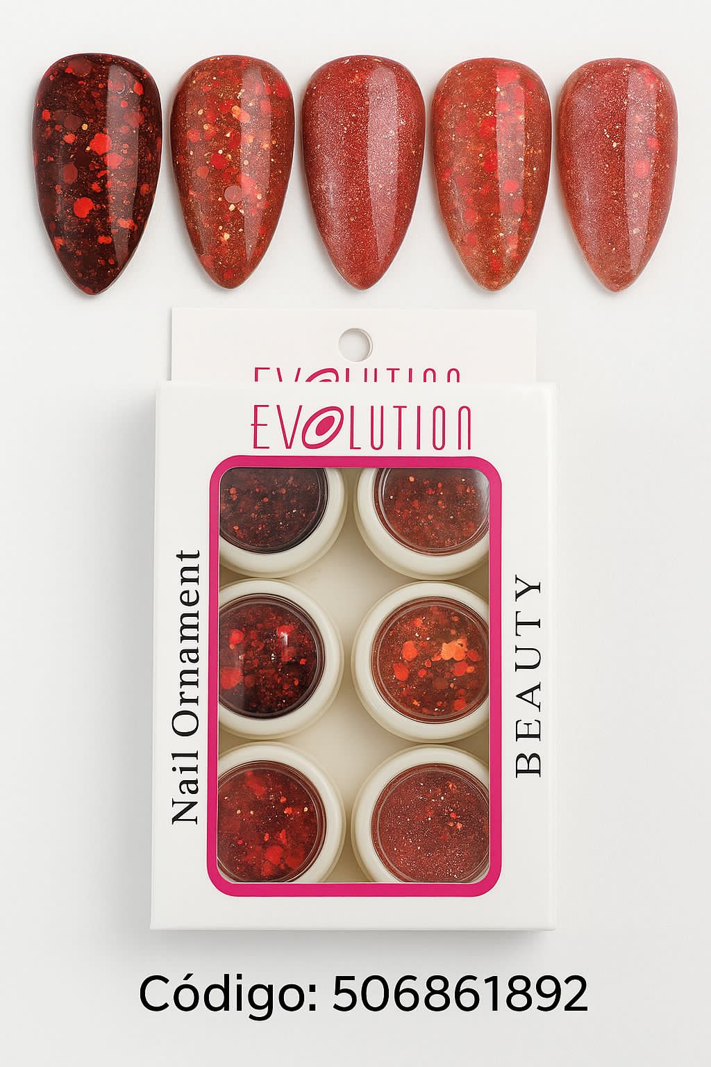 GLITTERS ROJOS 6 UND