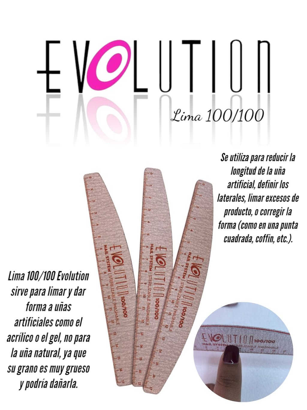 LIMA UÑAS  100/100 EVOLUTION 25UDS