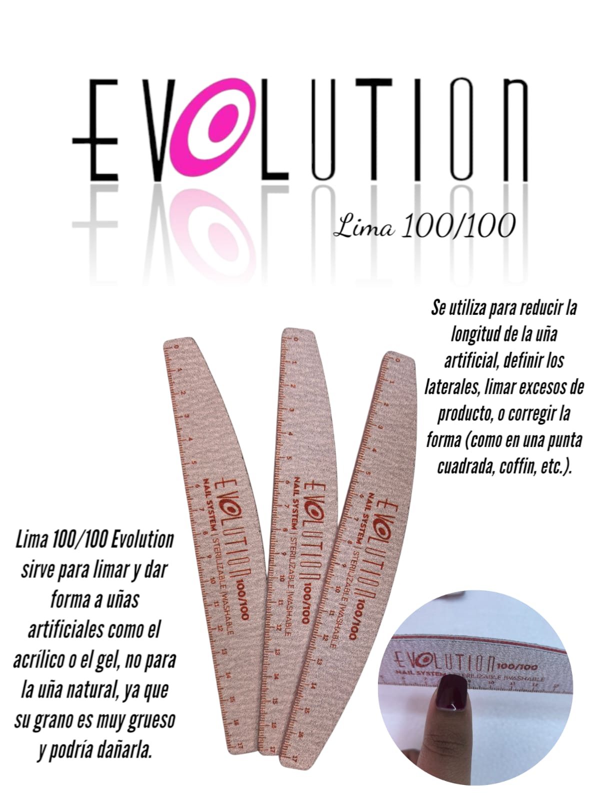 LIMA UÑAS  100/100 EVOLUTION 25UDS