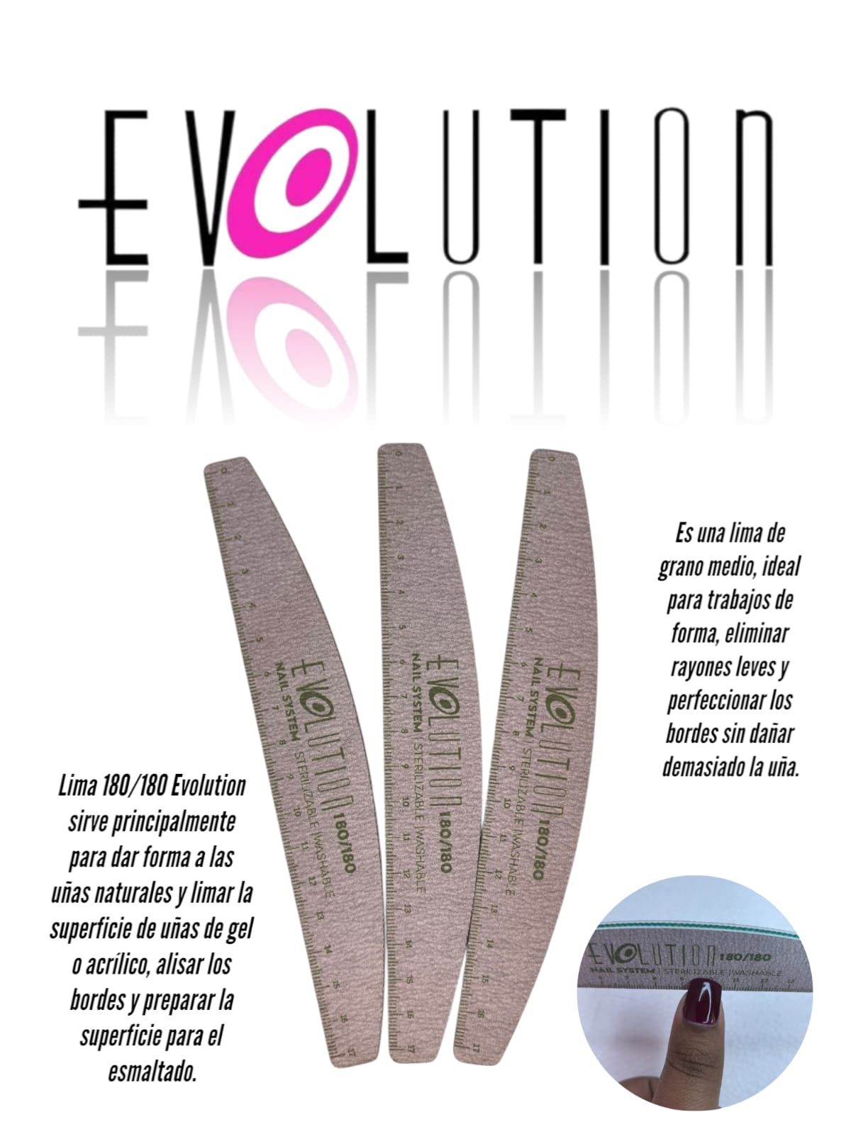 LIMA UÑAS 180/180 EVOLUTION 25UDS