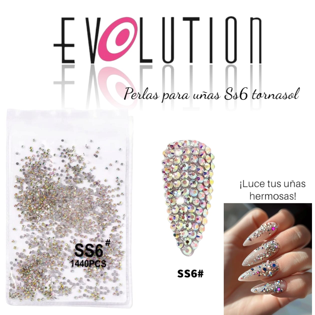 PERLAS PARA UÑAS SS6 TORNASOL