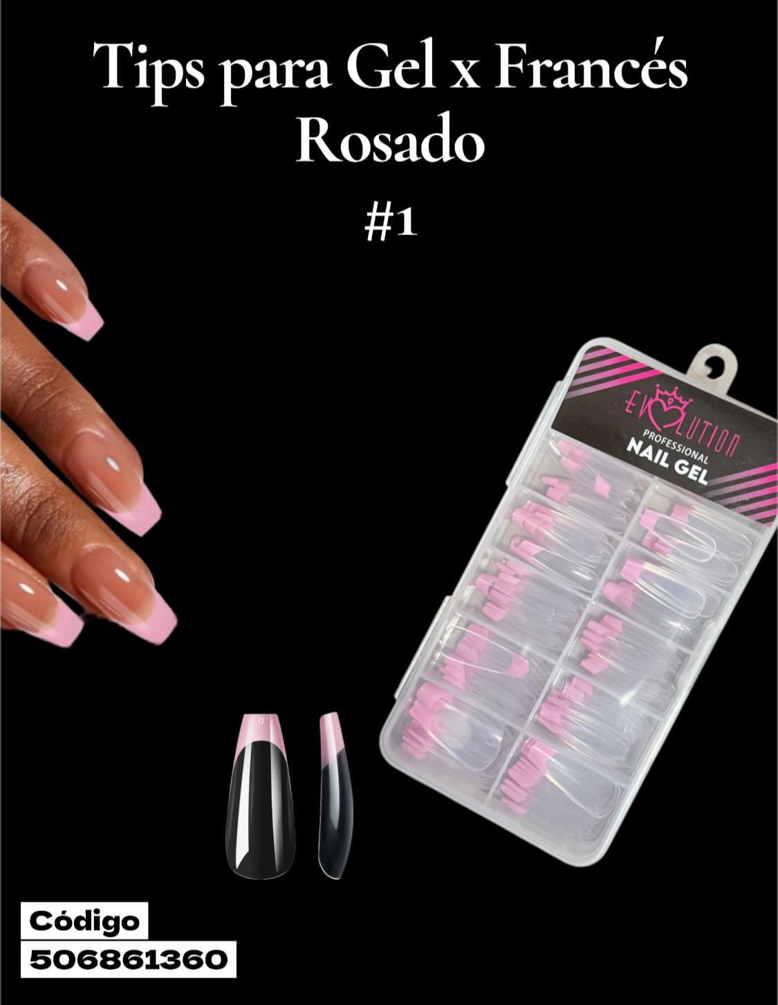 TIPS GEL X FRANCES ROSADO #1