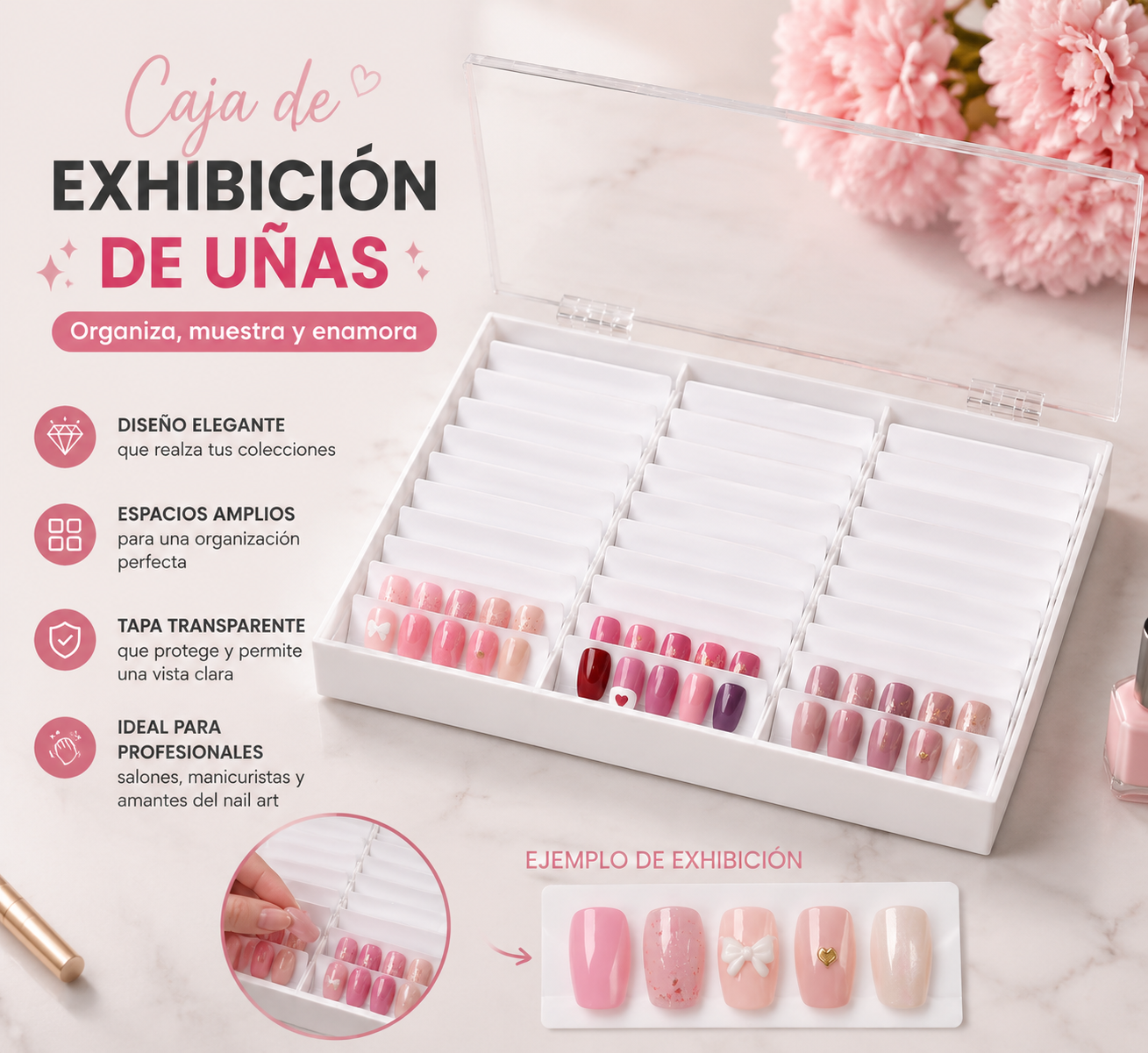 CAJA EXHIBICIÓN DE UÑAS