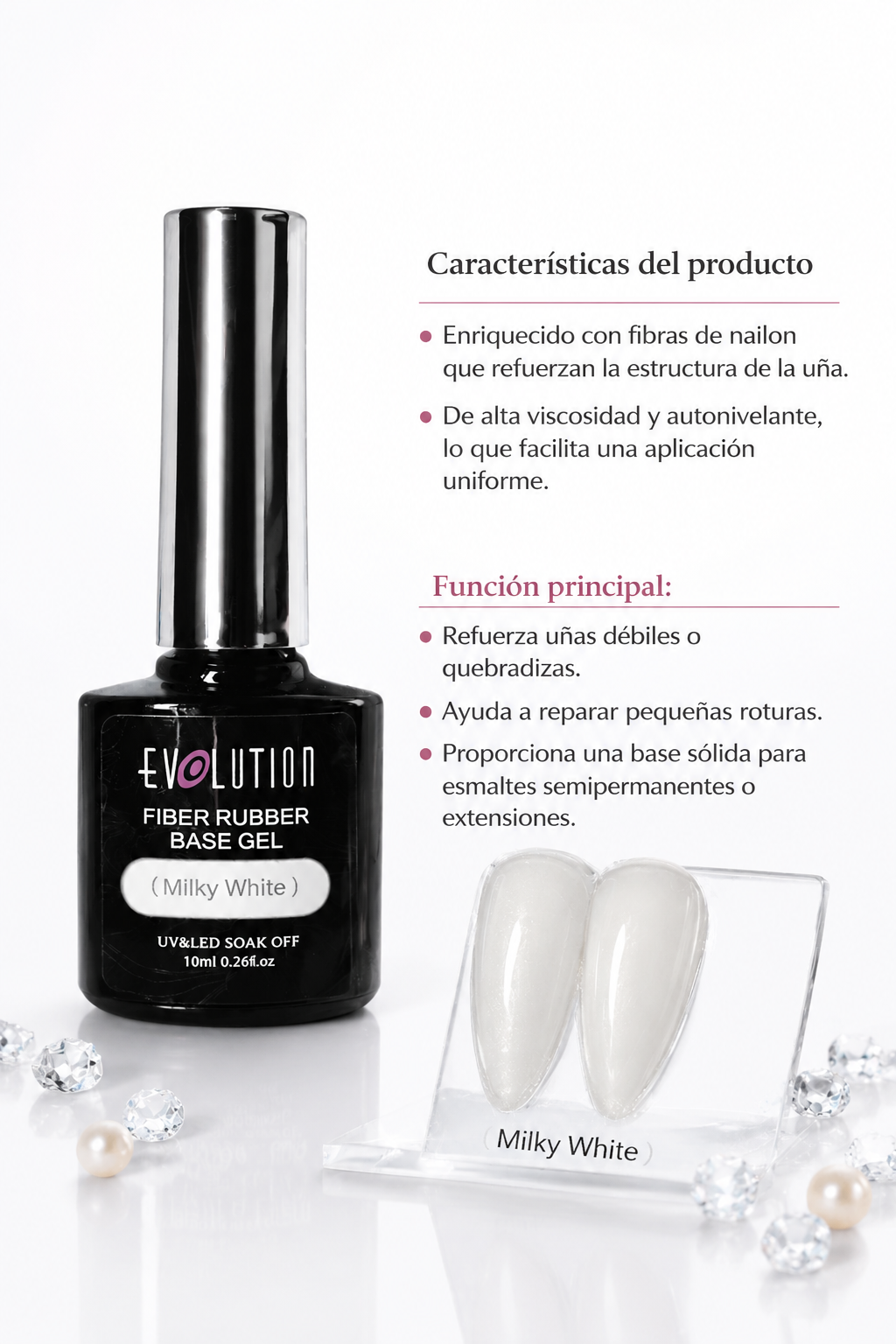 FIBER RUBBER BASE GEL (MILKY WHITE) 10ml